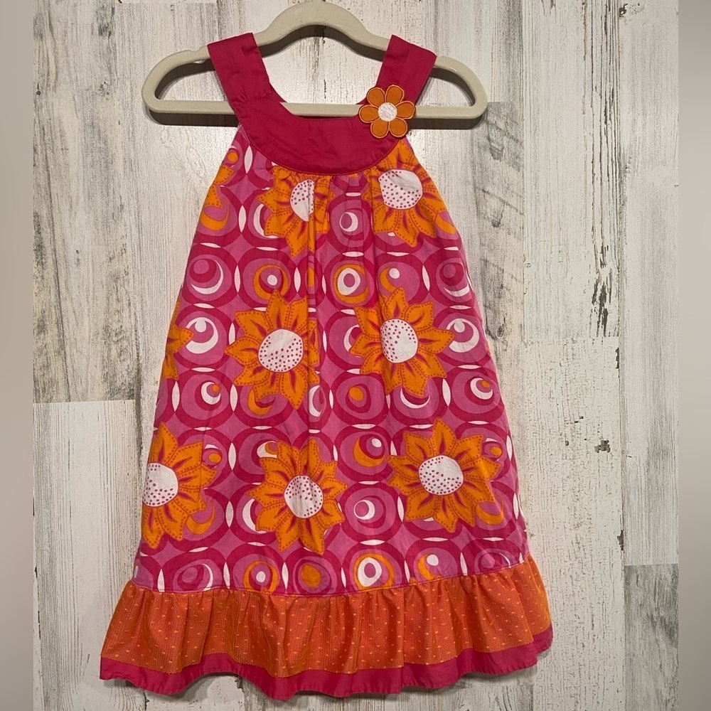 Penelope Mack Pink Orange Sleeveless Summer Dress 6
